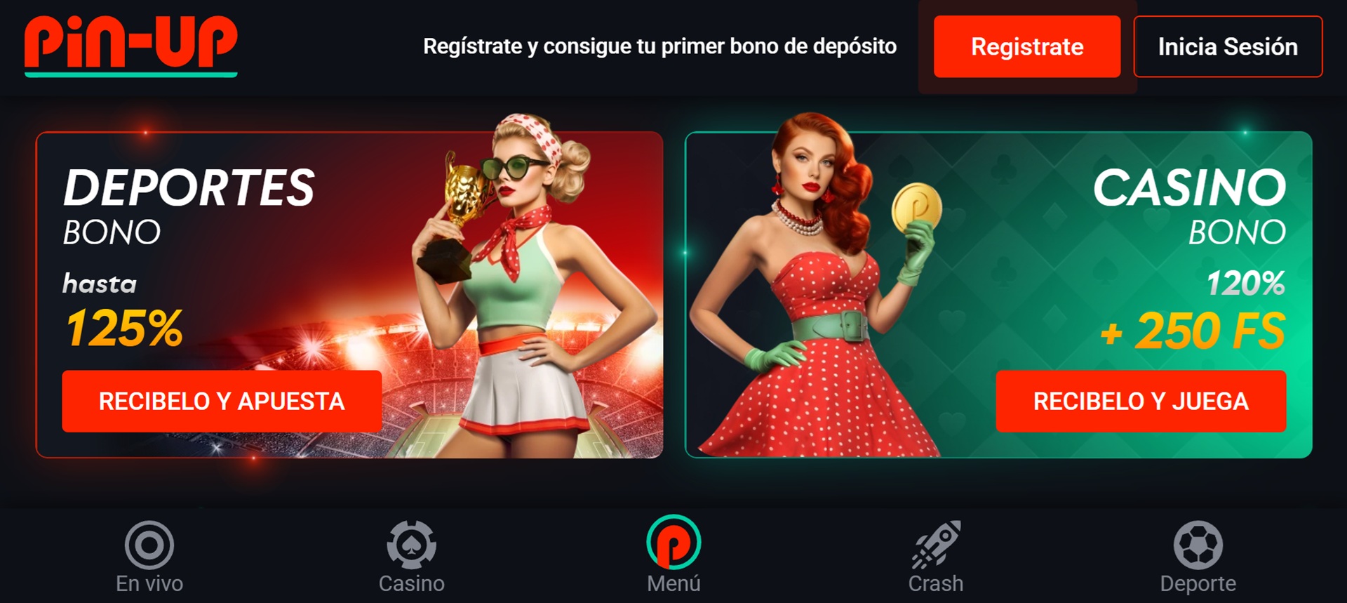 Página principal de Pin Up Casino diseñada para jugadores mexicanos
